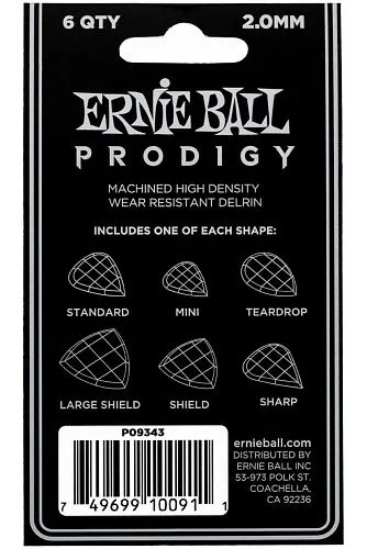 Ernie Ball 9343 Prodigy White Набор медиаторов.